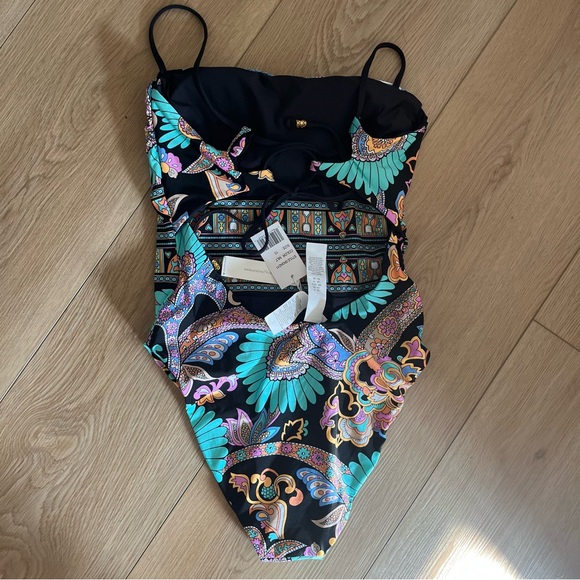 Sunshine 79 Paisley Patchwork Reversible Bandeau One Piece Swimsuit - Picture 13 of 16